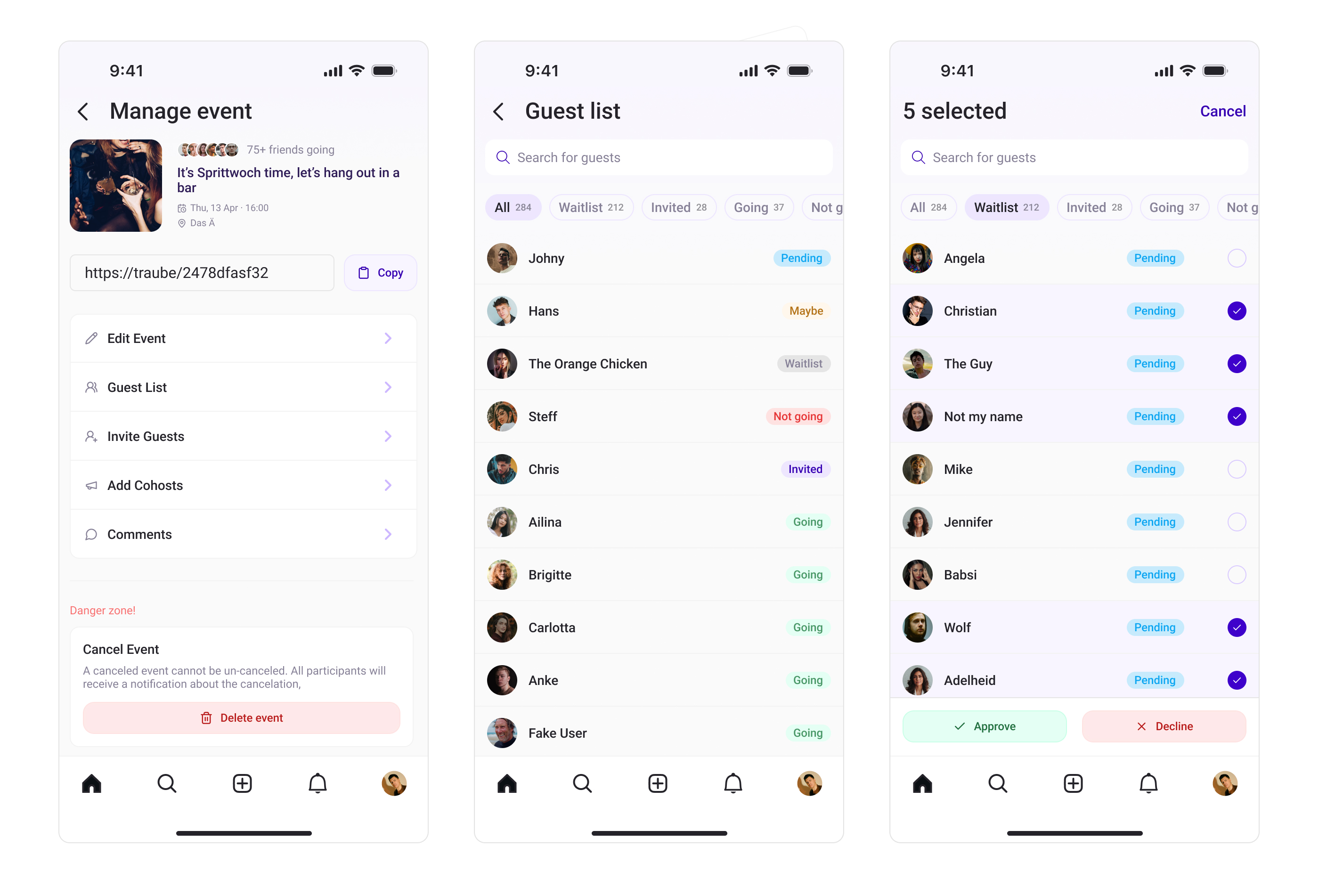 Event creation flow with AI-assisted features