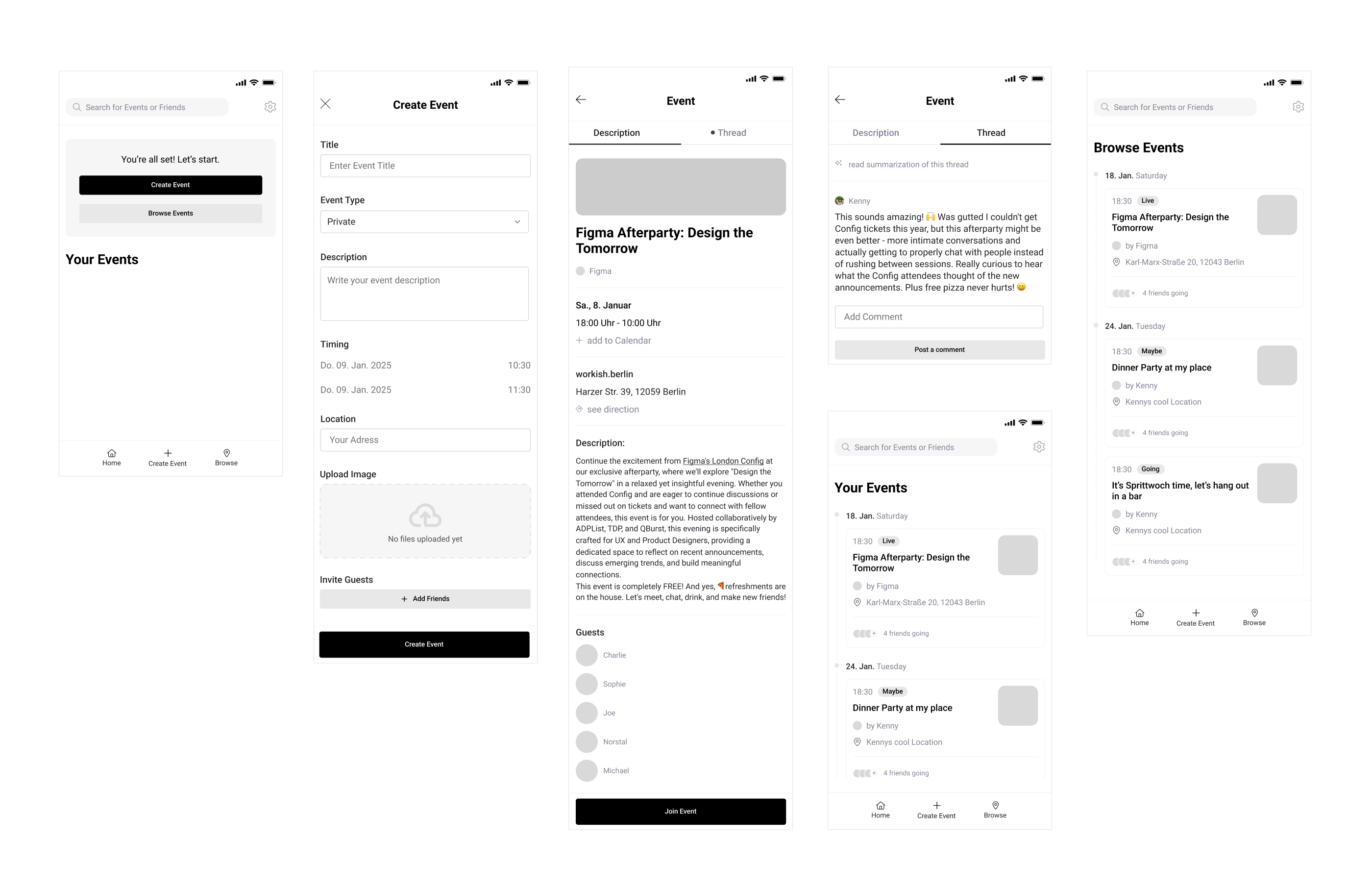 Guest list management interface with privacy controls
