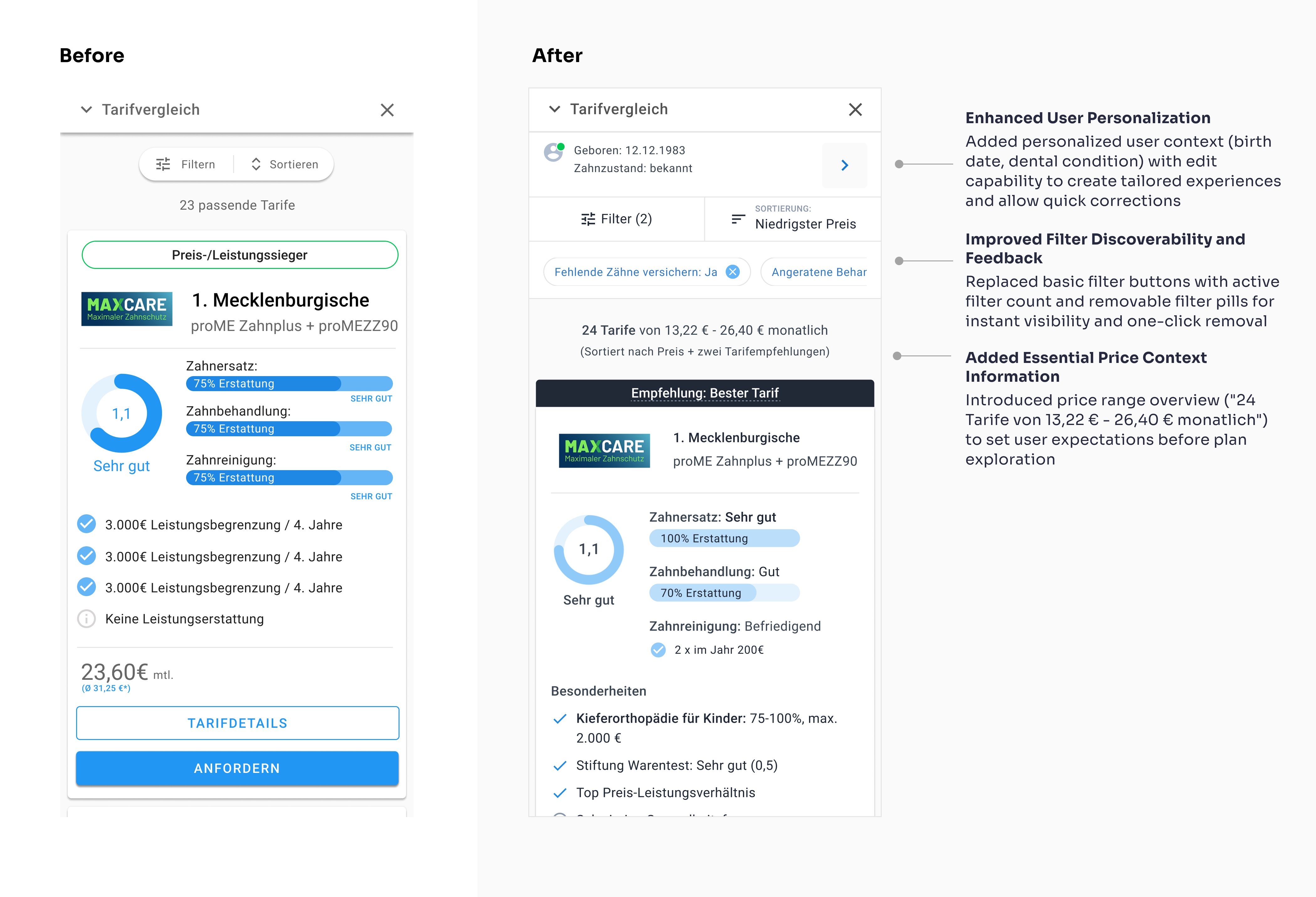 Mobile application interface