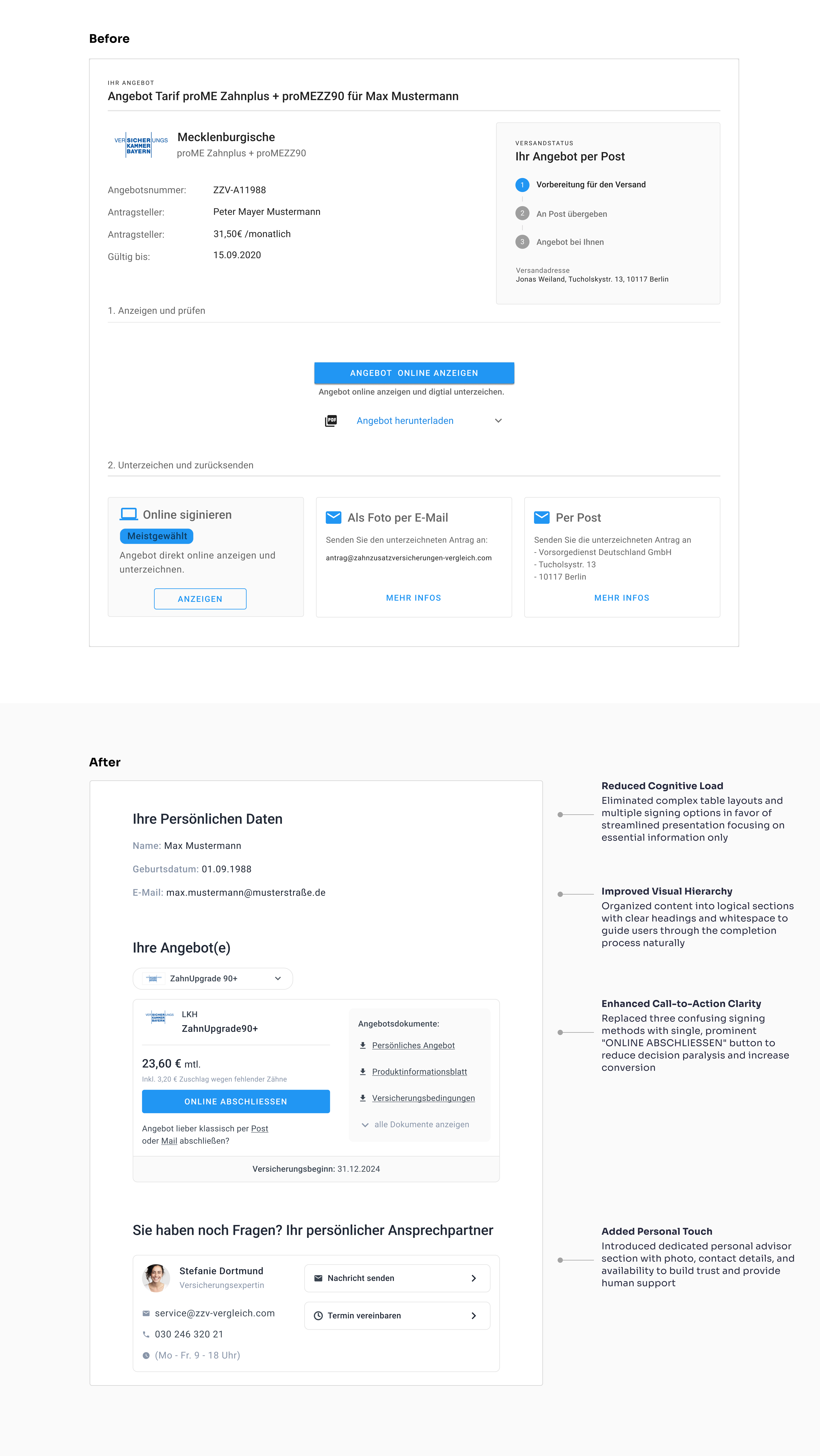 Mobile application interface